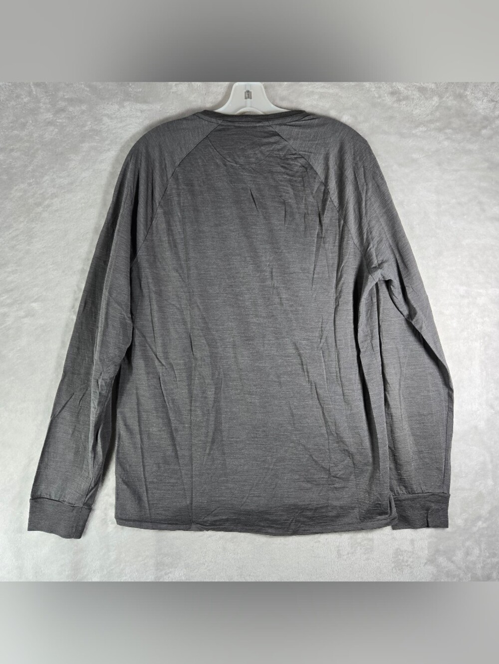 Icebreaker Cool Lite Long Sleeve Crewneck Shirt Men Large Gray Merino Wool Blend - Picture 2 of 11